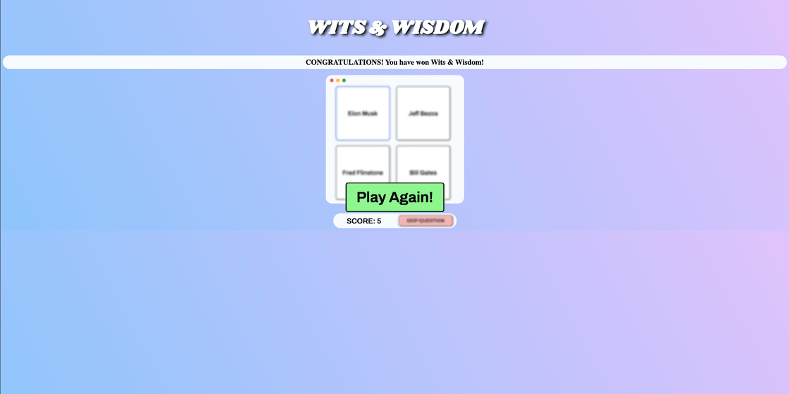 Win Logic Screen